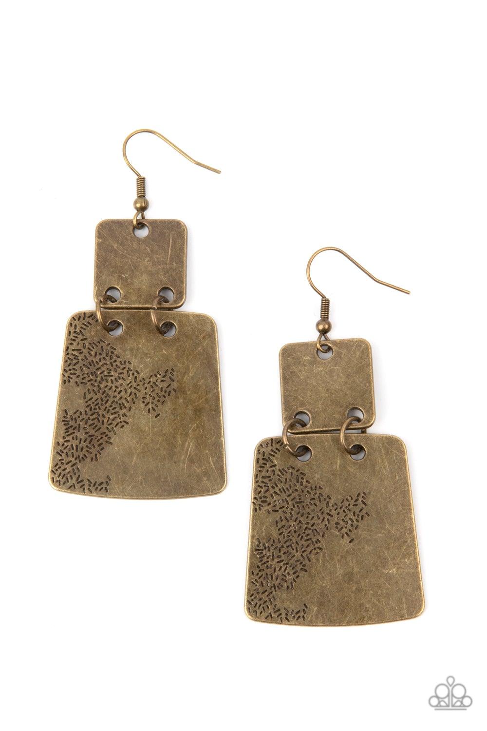 Tagging Along Brass Earrings - Jewelry By Bretta