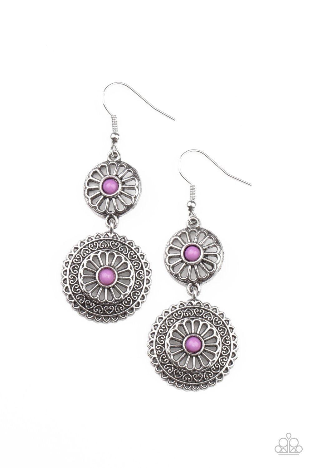 Paparazzi Accessories-Keep It WHEEL - Purple Earrings