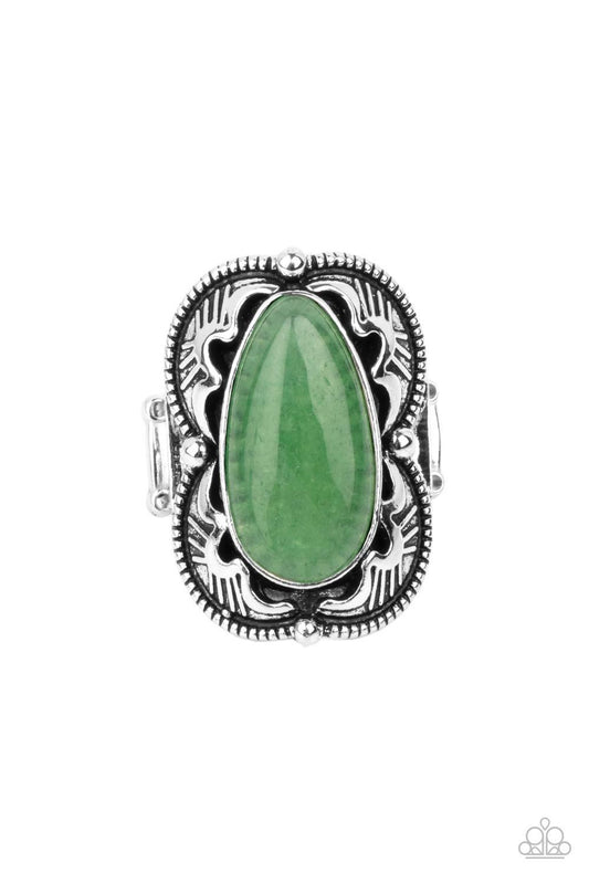 Mystical Mambo Green Jade Teardrop Silver Ring - Rings from Jewelry by Bretta