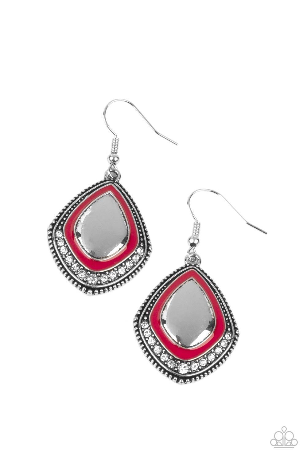 Paparazzi Accessories-Fearlessly Feminine - Red Earrings