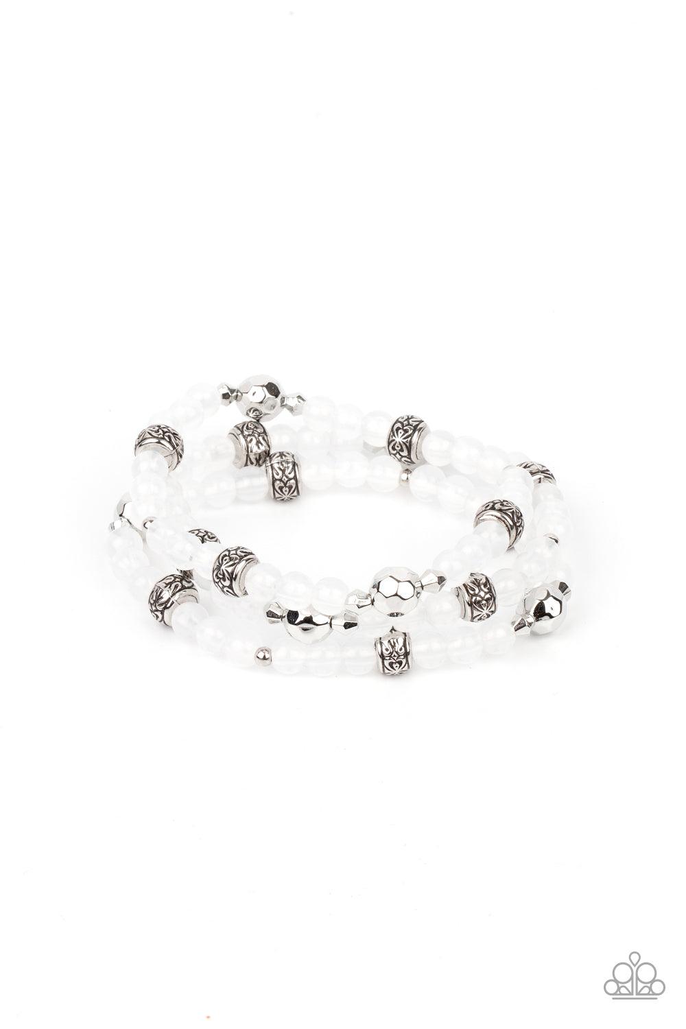 Paparazzi Accessories-Here to STAYCATION - White Bracelets
