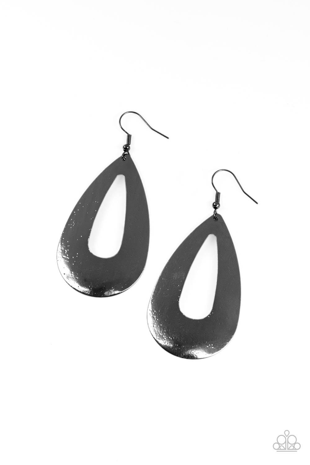 Hand It OVAL! Black Earrings Jewelry by Bretta