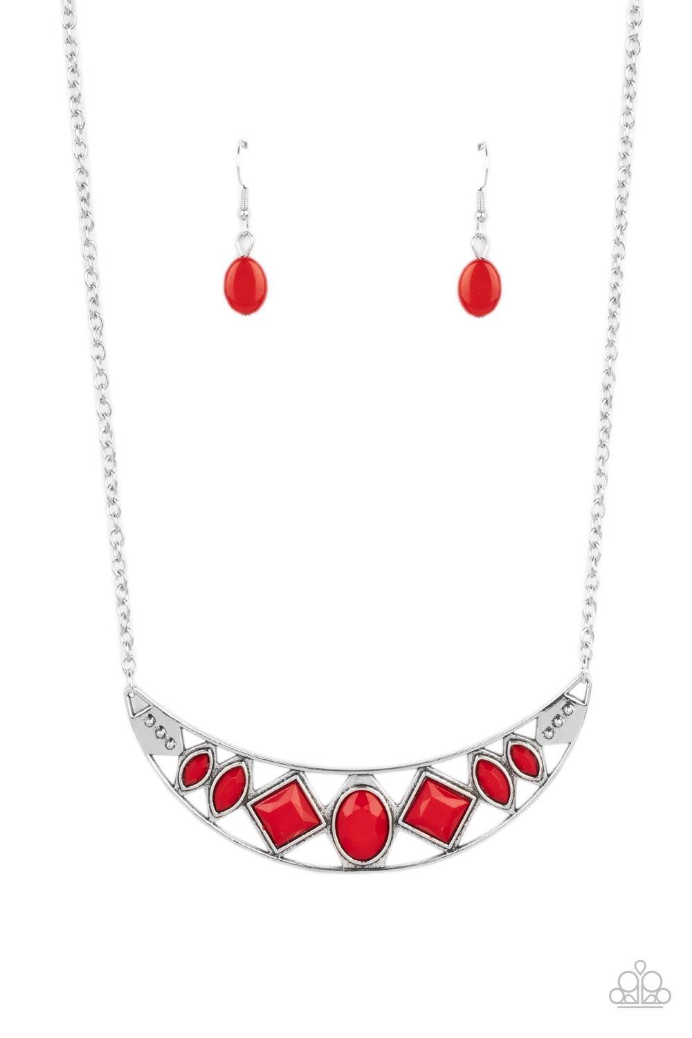 Emblazoned Era Red Necklace - Jewelry by Bretta