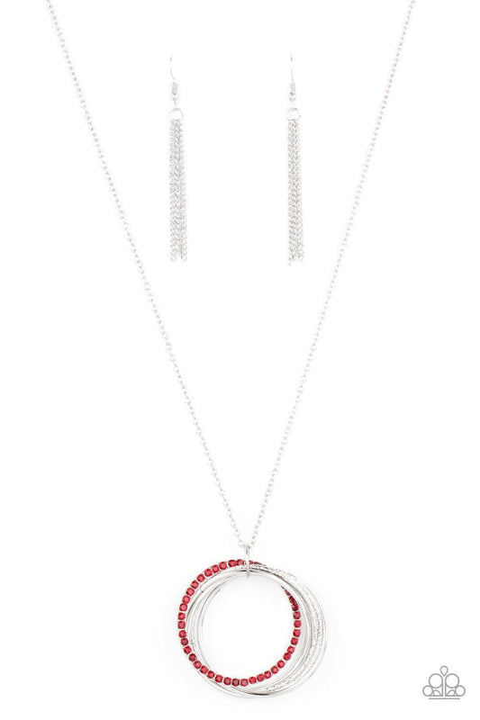 Harmonic Halos Red Rhinestone Pendant Necklace - Jewelry from Jewelry by Bretta