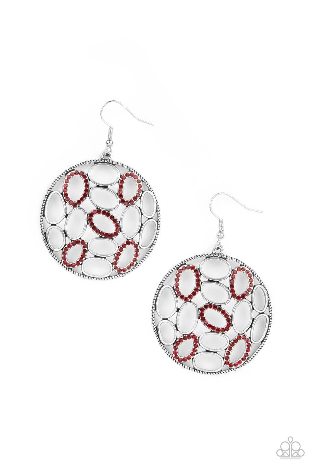 Paparazzi Accessories-Watch OVAL Me - Red Earrings