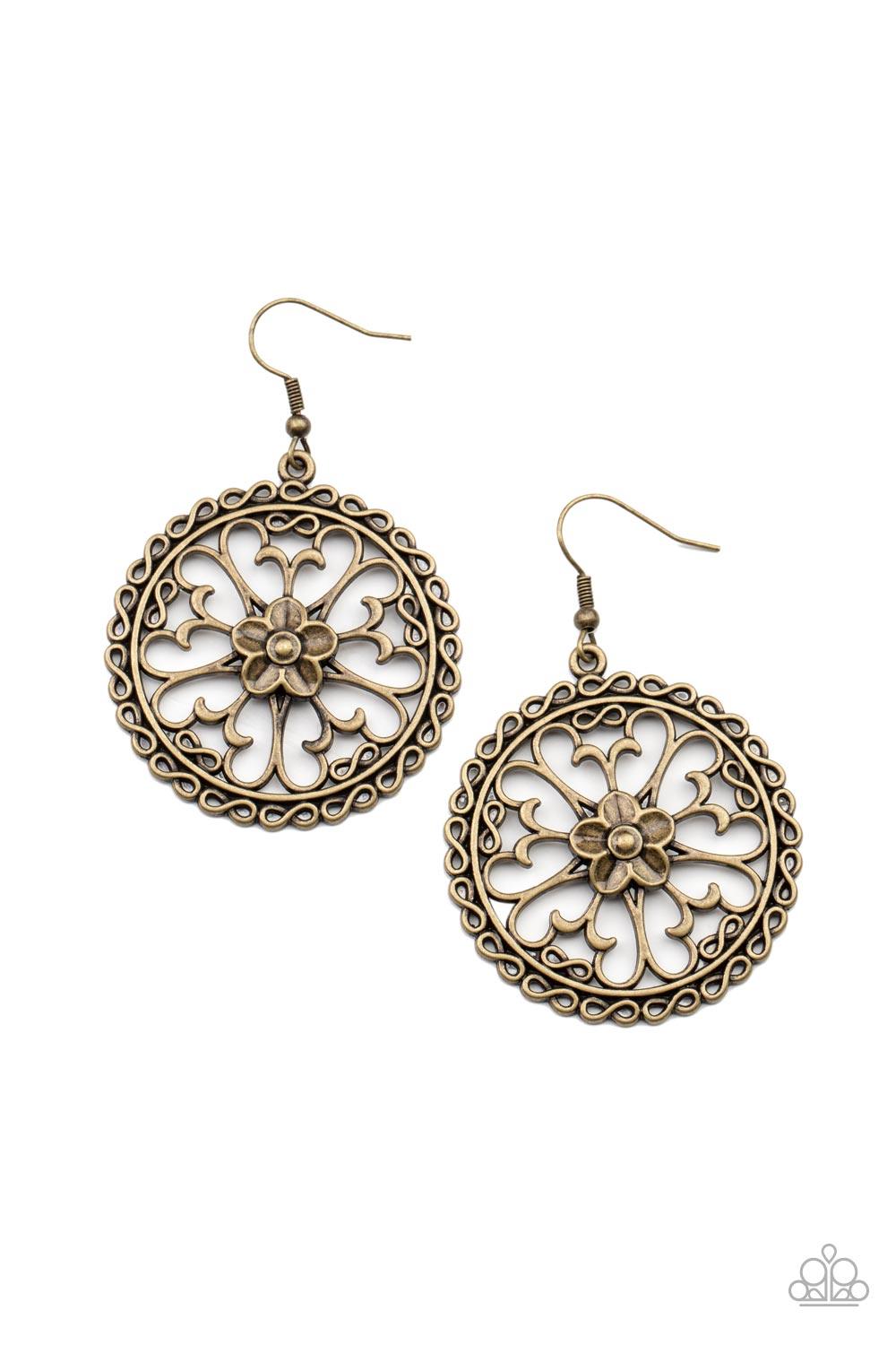 Floral Fortunes - Brass Earrings - Jewelry By Bretta