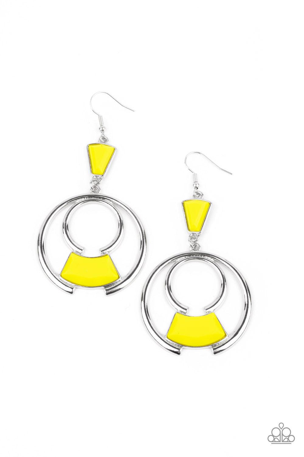 Deco Dancing Yellow Earrings - Jewelry by Bretta