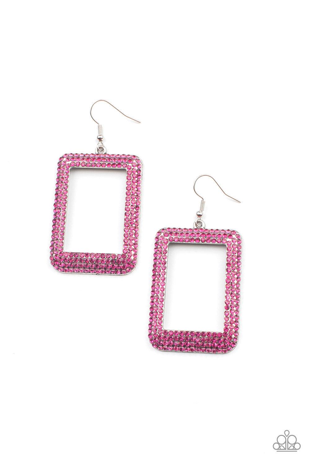 World FRAME-ous - Pink Earrings - Jewelry by Bretta