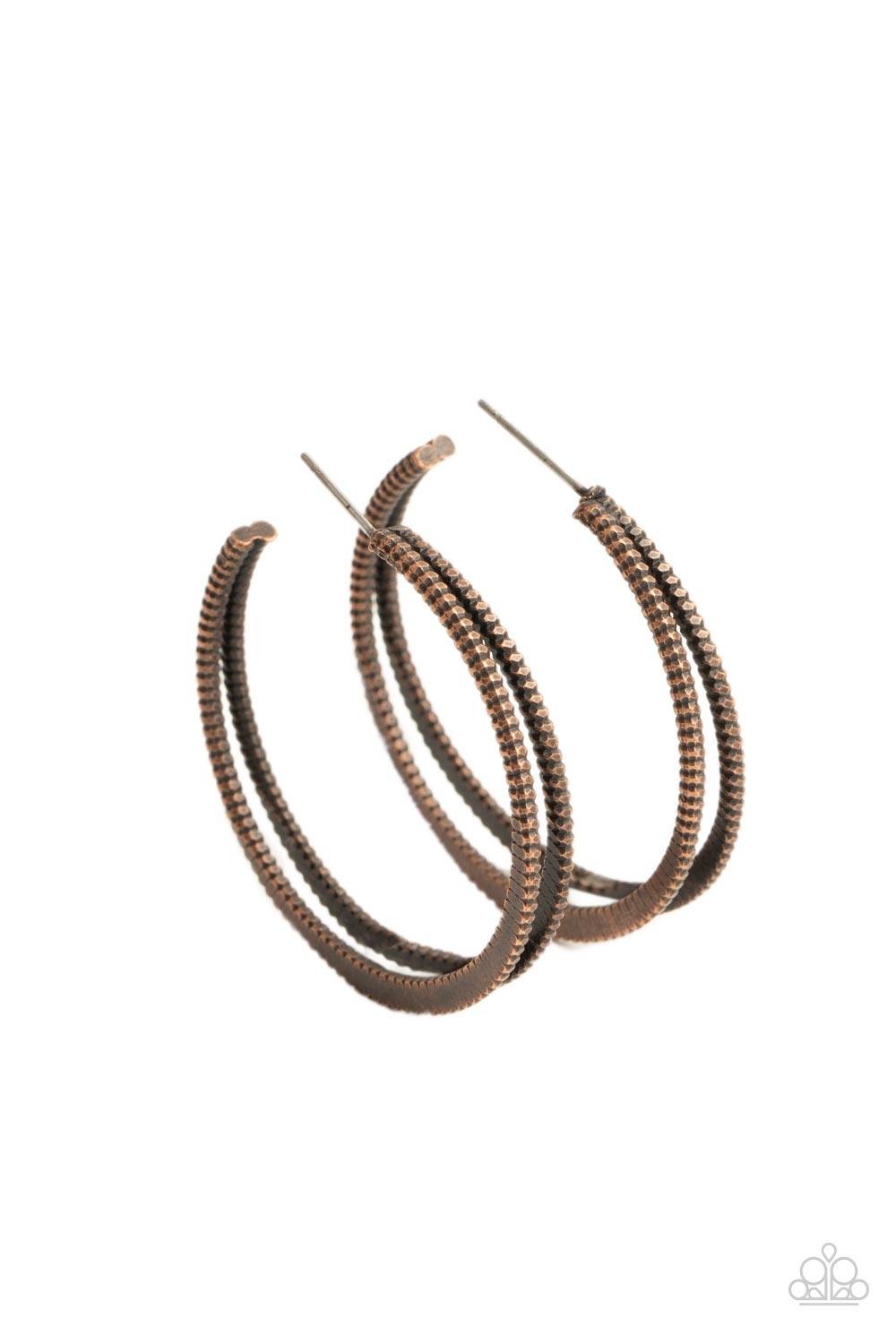 Rustic Curves Copper Earrings - Jewelry by Bretta
