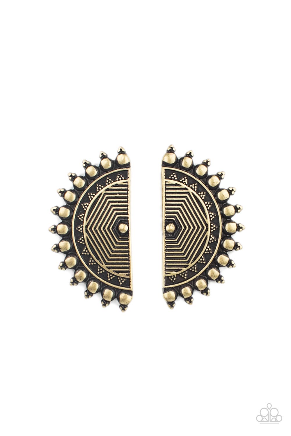 Fiercely Fanned Out Brass Earrings - Jewelry by Bretta