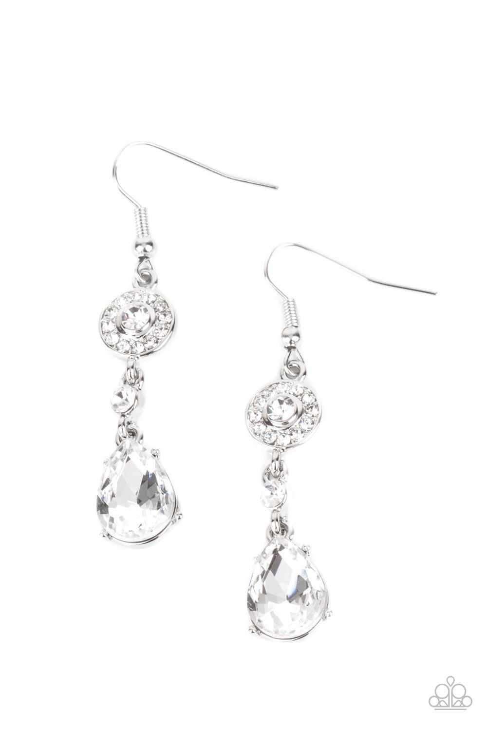 Graceful Glimmer White Earrings - Jewelry by Bretta