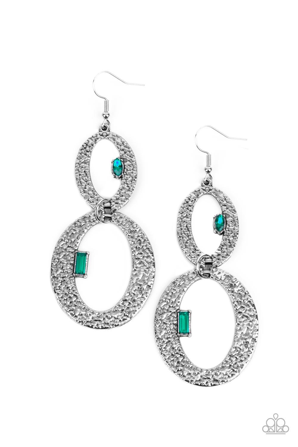 OVAL and OVAL Again Green Earrings - Jewelry by Bretta