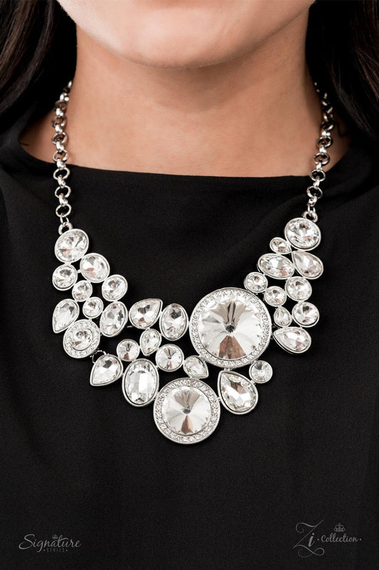 The Danielle silver-tone necklace with white rhinestones