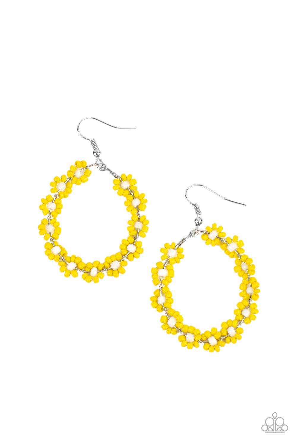 Festively Flower Child Yellow Earrings - Jewelry by Bretta