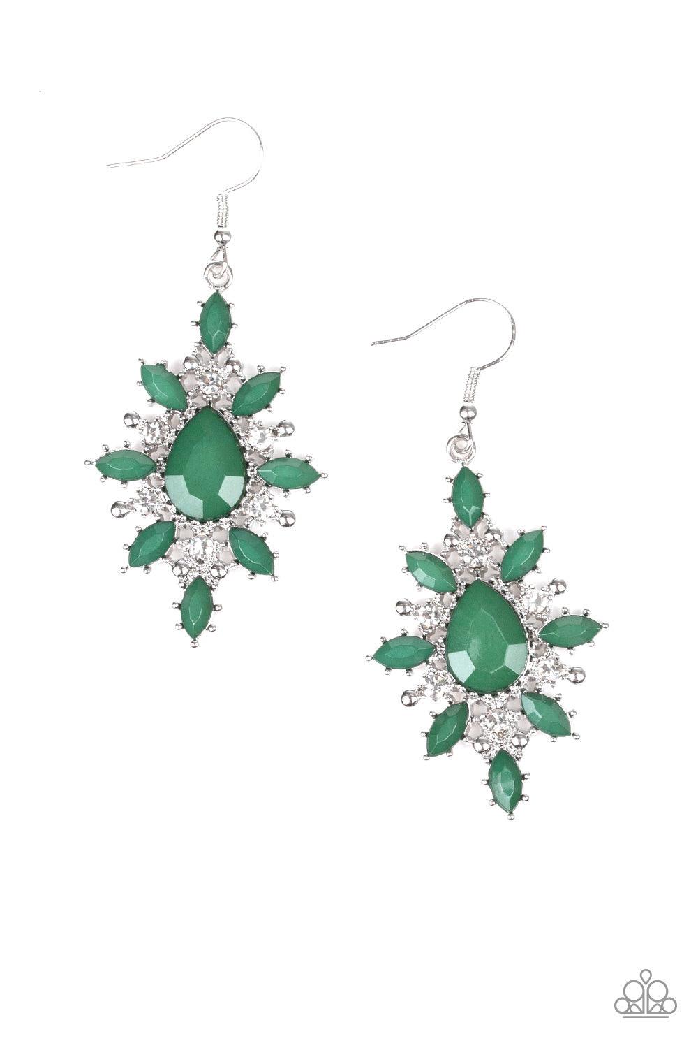 Paparazzi Accessories-Glamorously Colorful - Green Earrings - jewelrybybretta