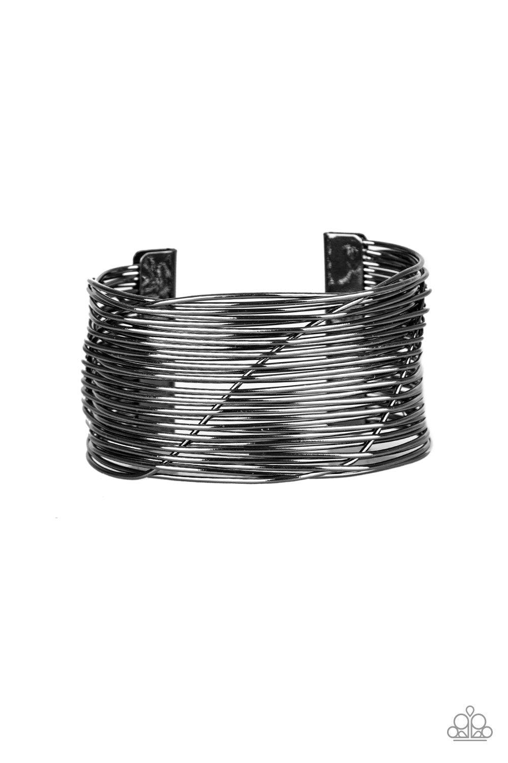Paparazzi Accessories-Retro Revamp - Black Cuff Bracelet