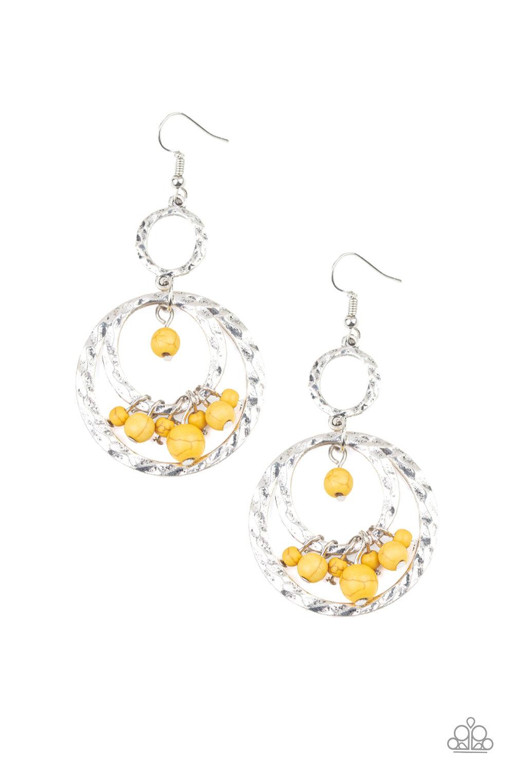 Paparazzi Accessories-Rio Rustic - Yellow Earrings