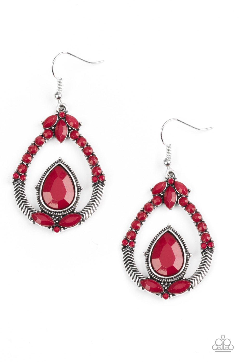 Paparazzi Accessories-Vogue Voyager - Red Earrings