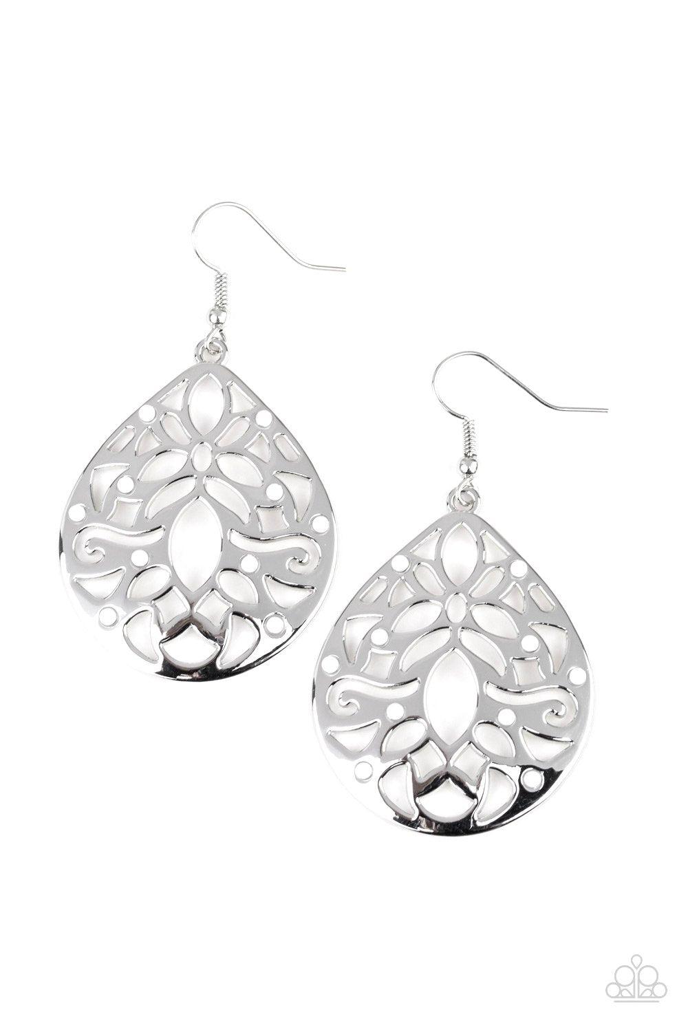 Paparazzi Accessories-Casually Coachella - White Earrings