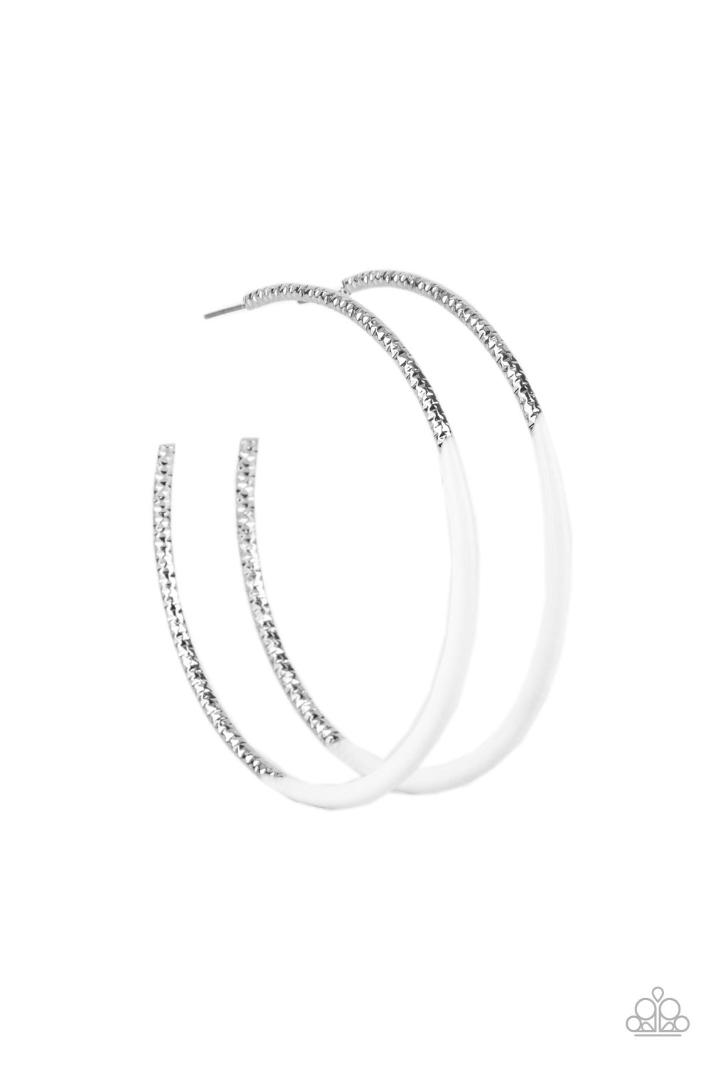 DIP, DIP, Hooray! White Hoop Earrings - Jewelry by Bretta