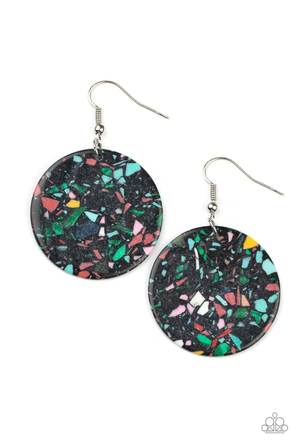 Tenaciously Terrazzo Black Earrings - Jewelry by Bretta