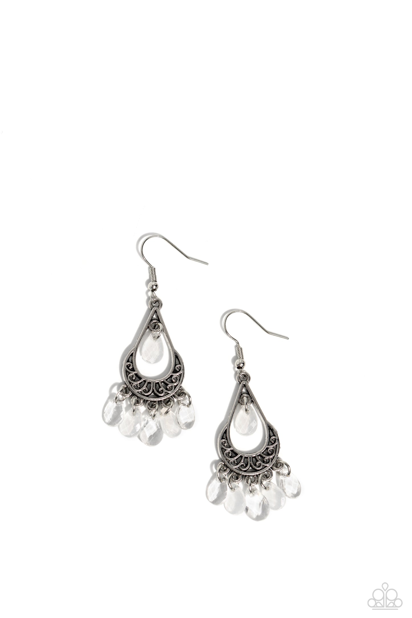 Beachside Ballroom White Earrings - Jewelry by Bretta