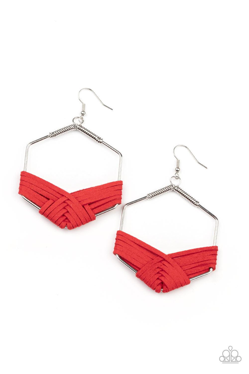 Suede Solstice Red Earrings - Jewelry by Bretta