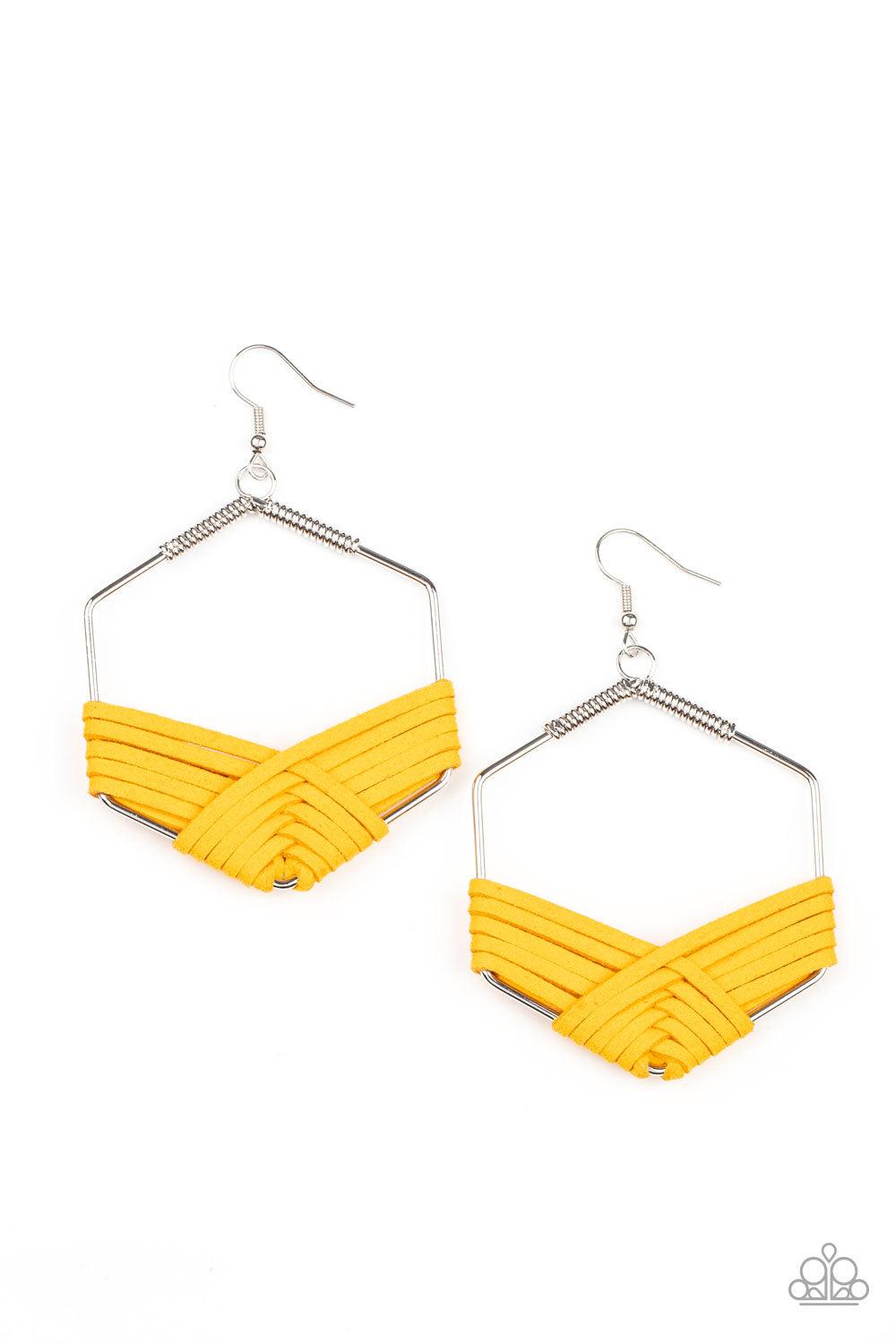 Suede Solstice Yellow Earrings - Jewelry by Bretta