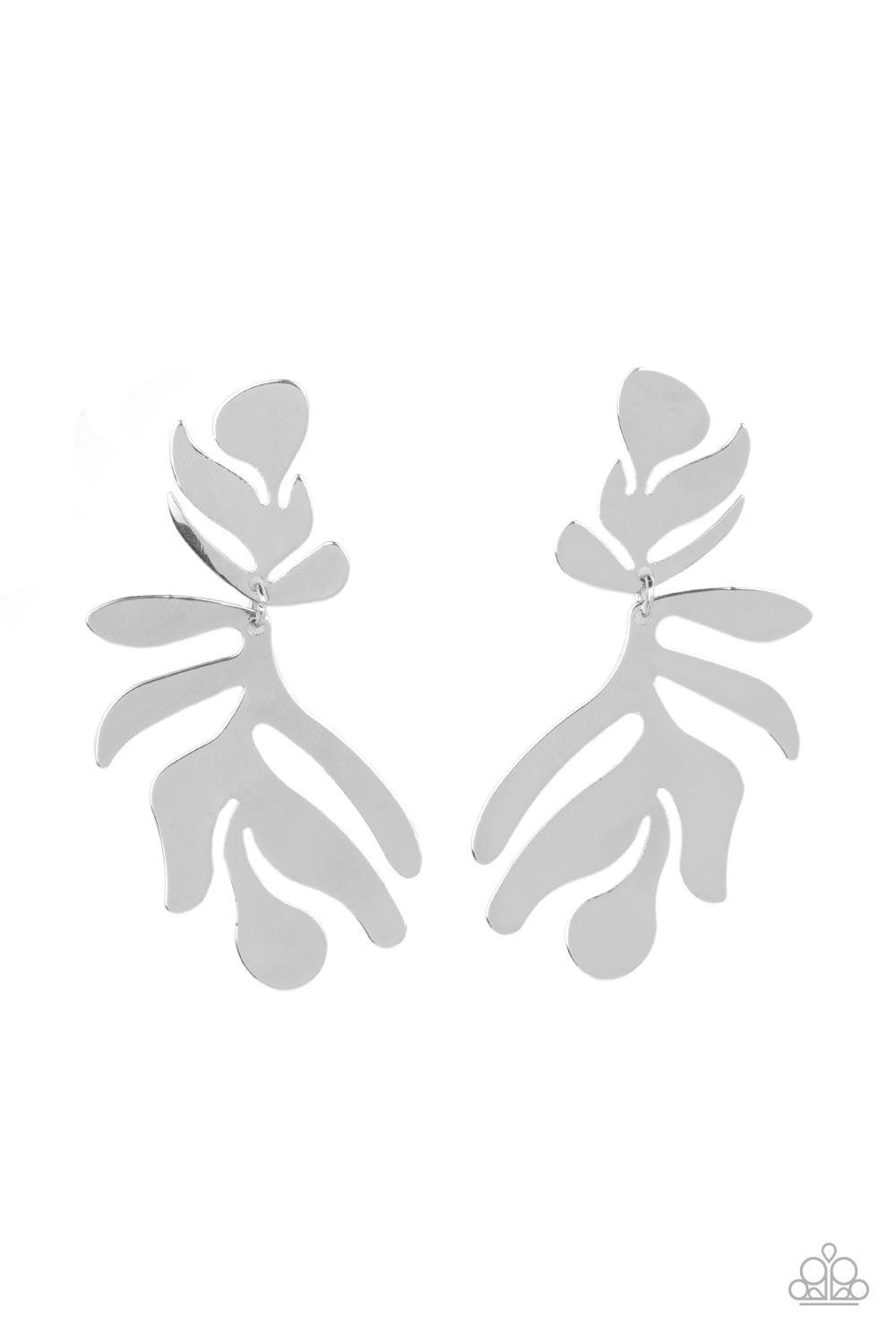 Palm Picnic Silver Earrings - Jewelry by Bretta