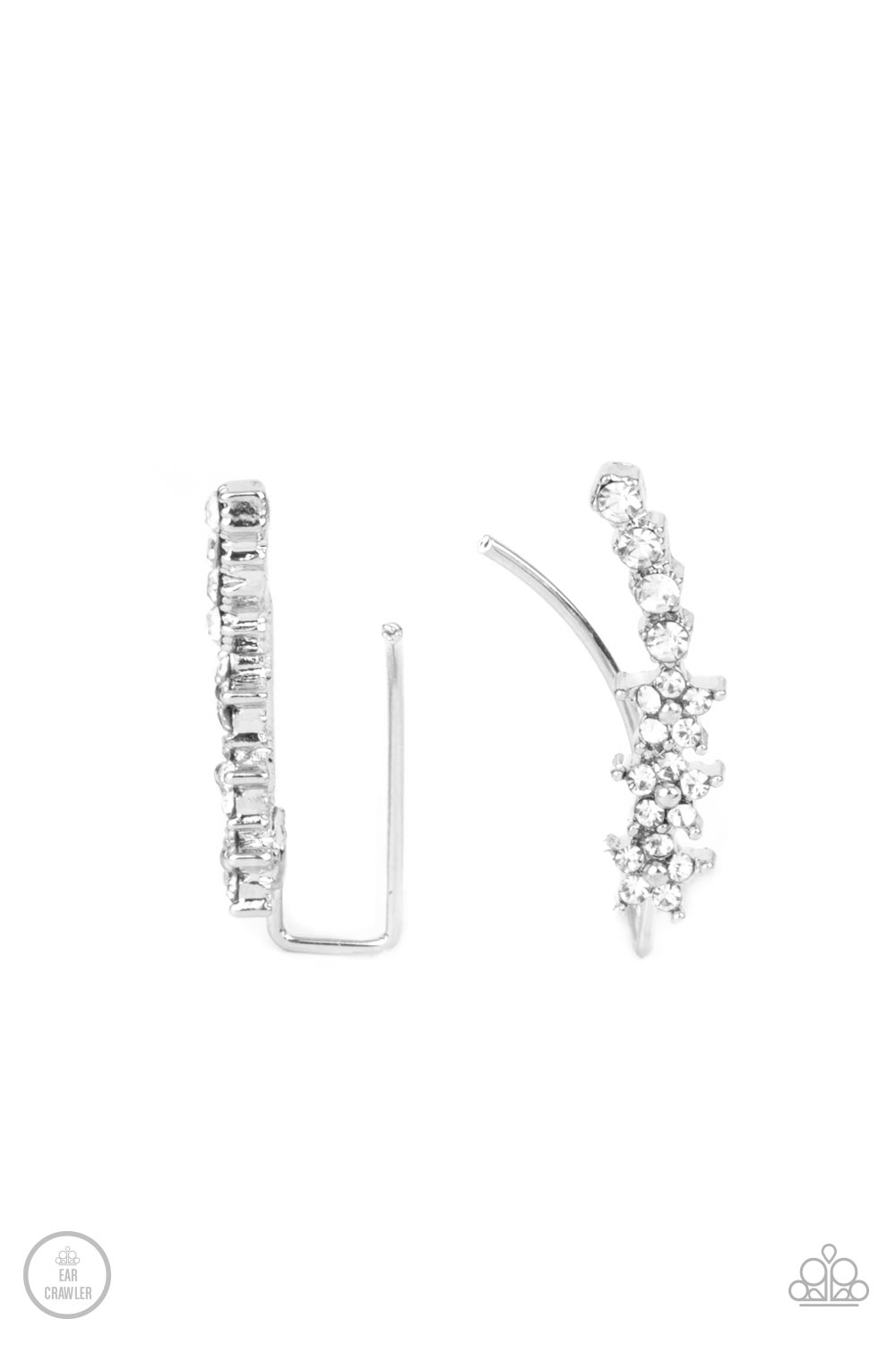 Flowery Finale White Ear Crawler Earrings - Jewelry by Bretta