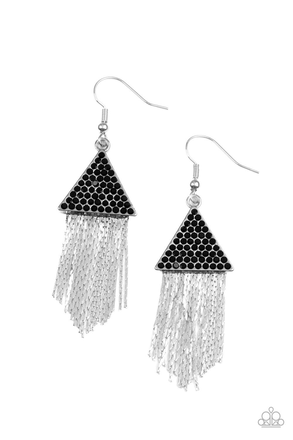 Pyramid SHEEN Black Earrings - Jewelry by Bretta