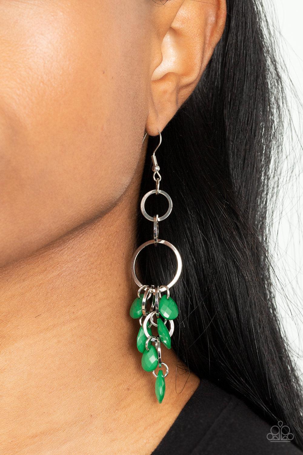 Green on sale earrings paparazzi