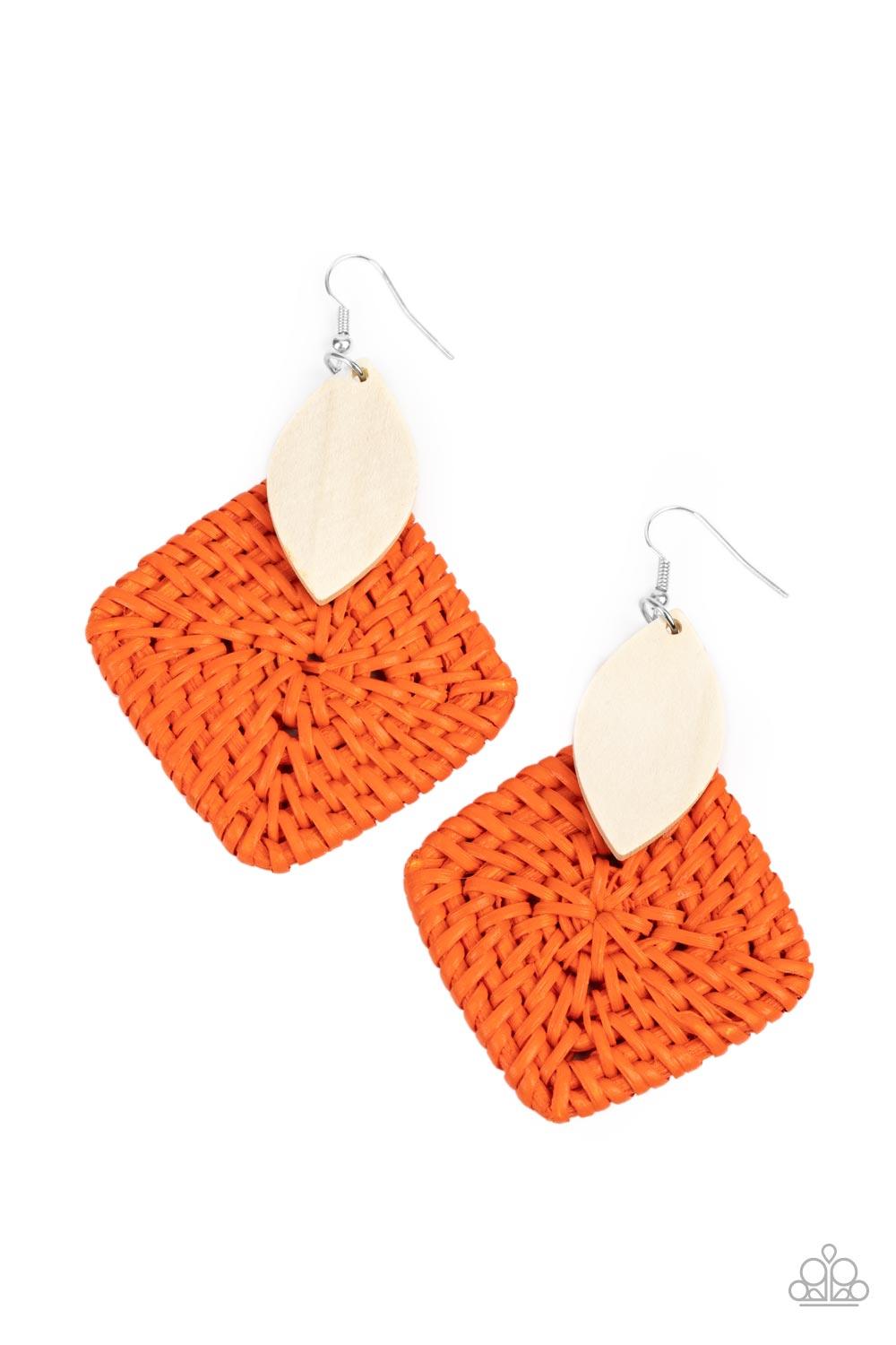Sabbatical WEAVE Orange Earrings - Jewelry by Bretta