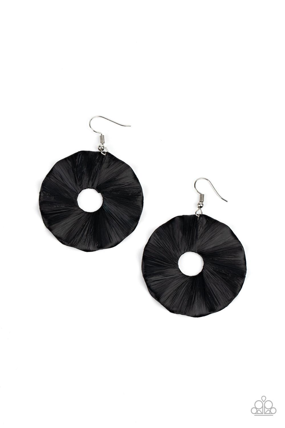 Fan the Breeze Black Earrings - Jewelry by Bretta