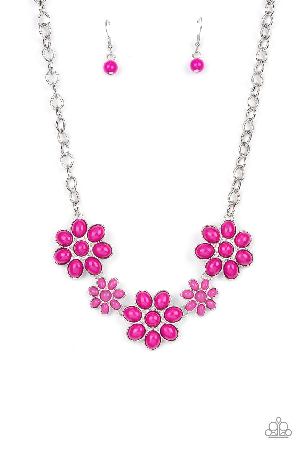 Flamboyantly Flowering Pink Necklace - Jewelry by Bretta