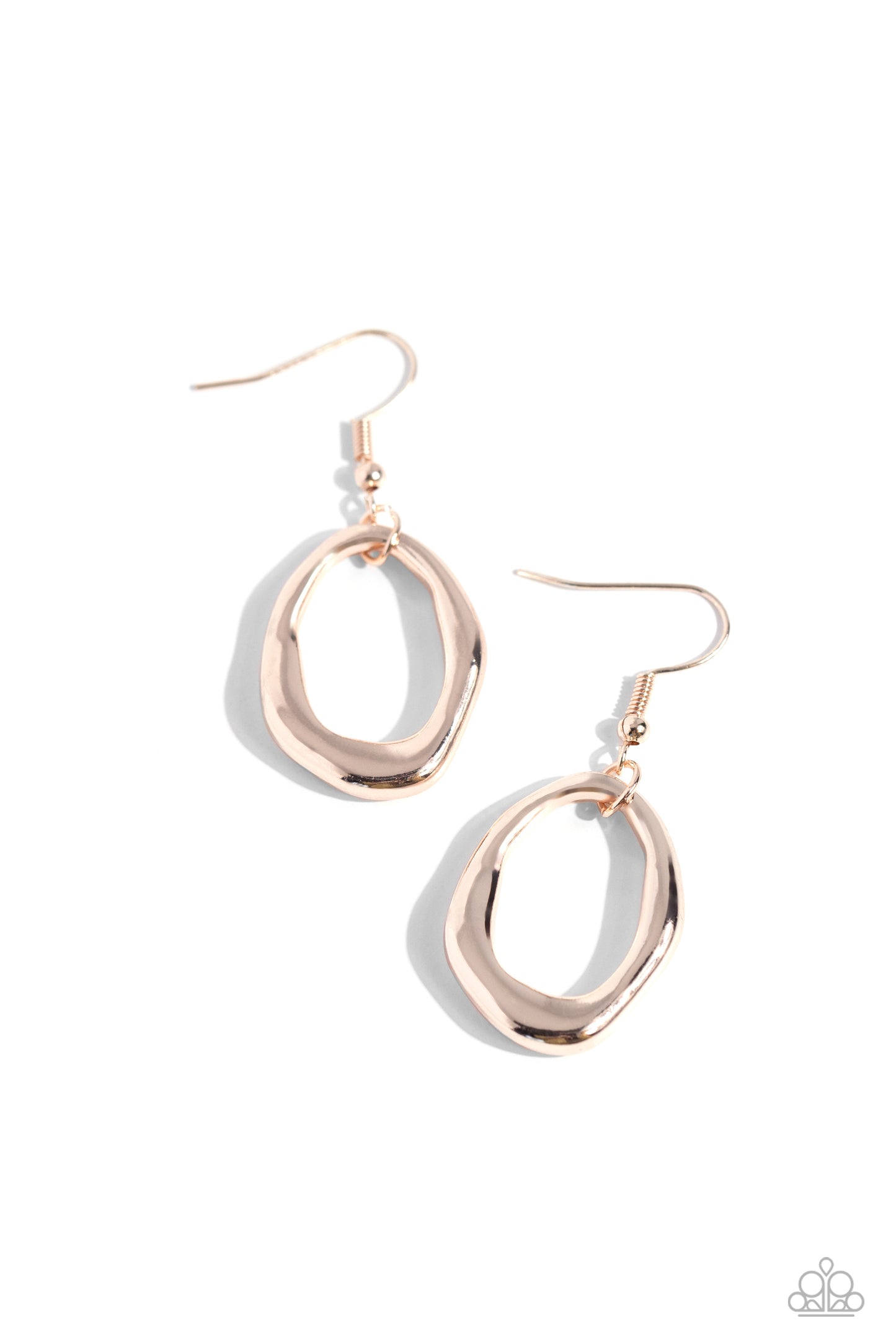Asymmetrically Artisan Rose Gold Earrings - Jewelry by Bretta