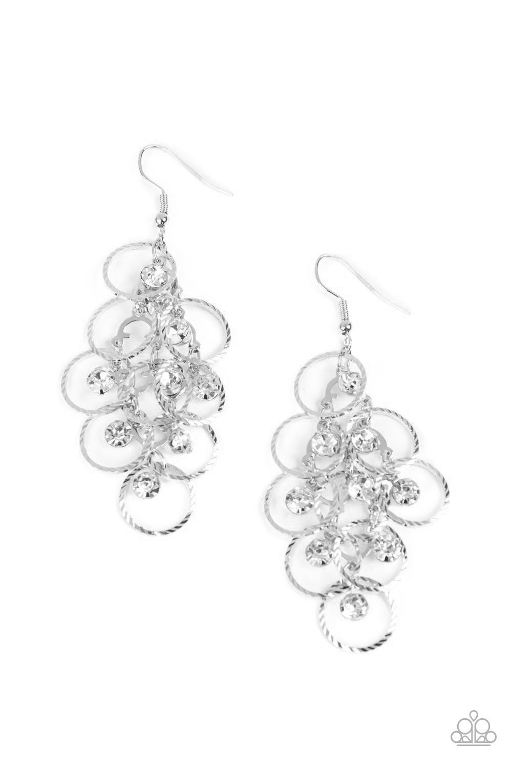 Head Rush White Earrings - Jewelry by Bretta