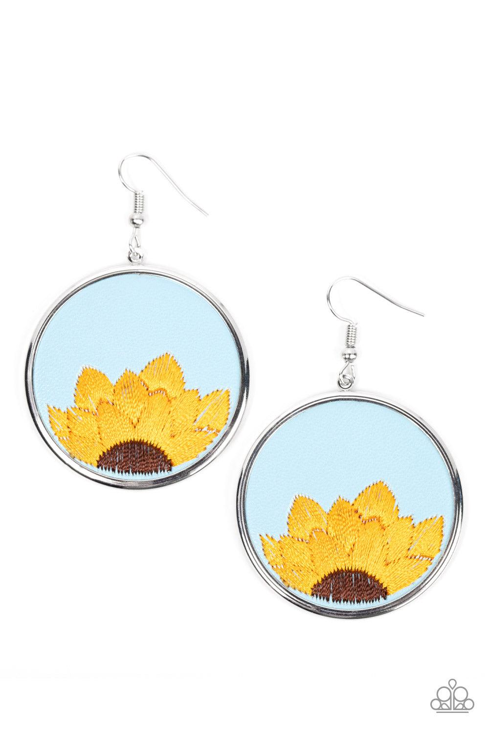 Sun-Kissed Sunflowers Blue Earrings - Jewelry by Bretta