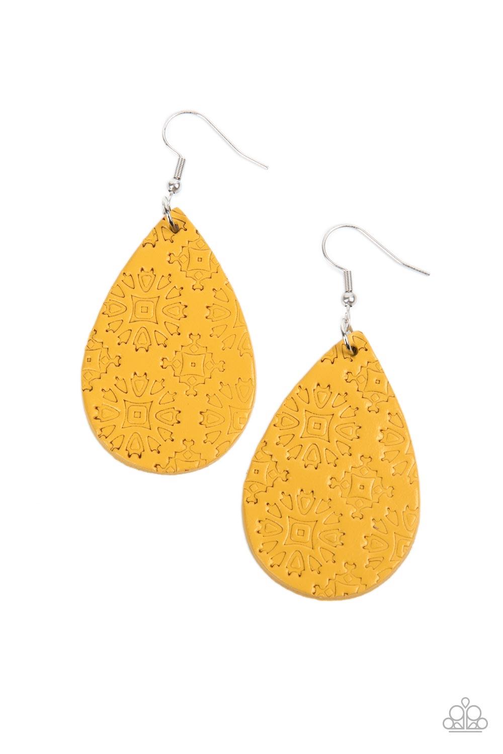 Stylishly Subtropical Yellow Earrings - Jewelry by Bretta