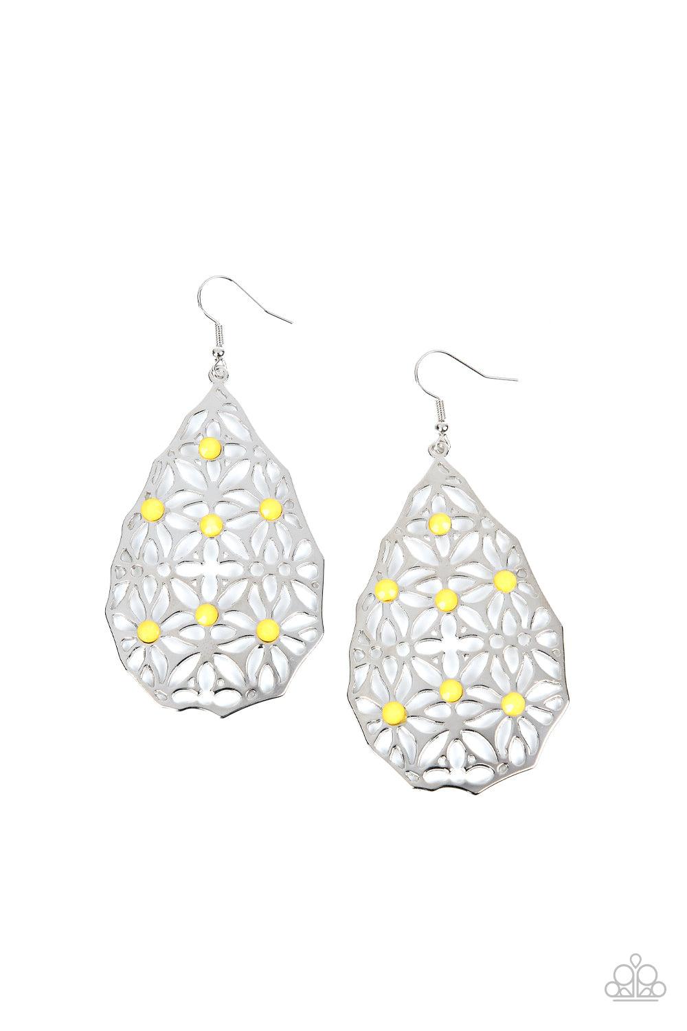 Delightfully Daisy Yellow Earrings - Jewelry by Bretta
