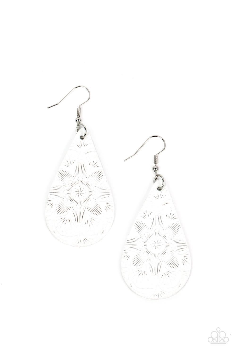 Subtropical Seasons White Earrings - Jewelry by Bretta