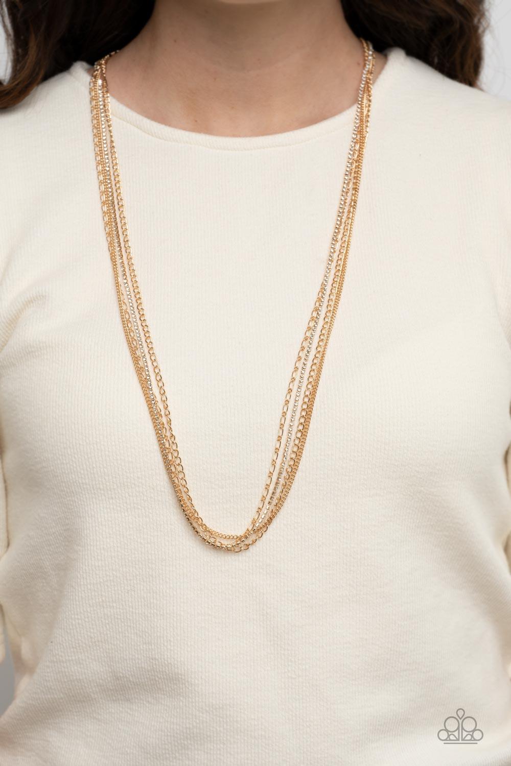 Undauntingly Urban Gold Necklace - Jewelry by Bretta