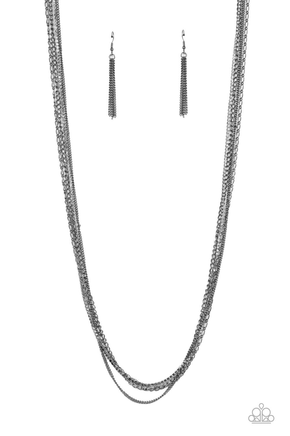 Undauntingly Urban Black Necklace - Jewelry by Bretta