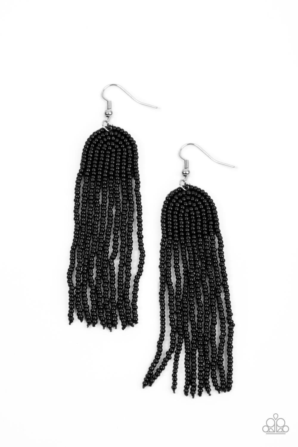 Right as RAINBOW Black Seed Bead Earrings - Jewelry by Bretta