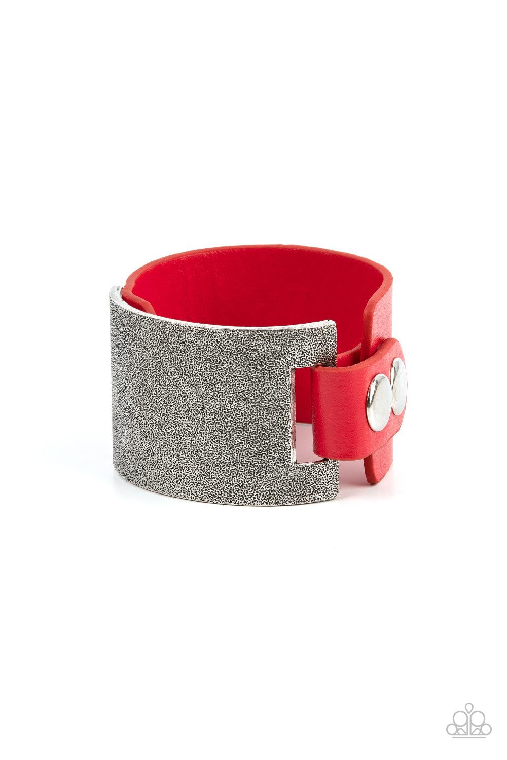 Studded Synchronism Red Bracelet - Jewelry by Bretta