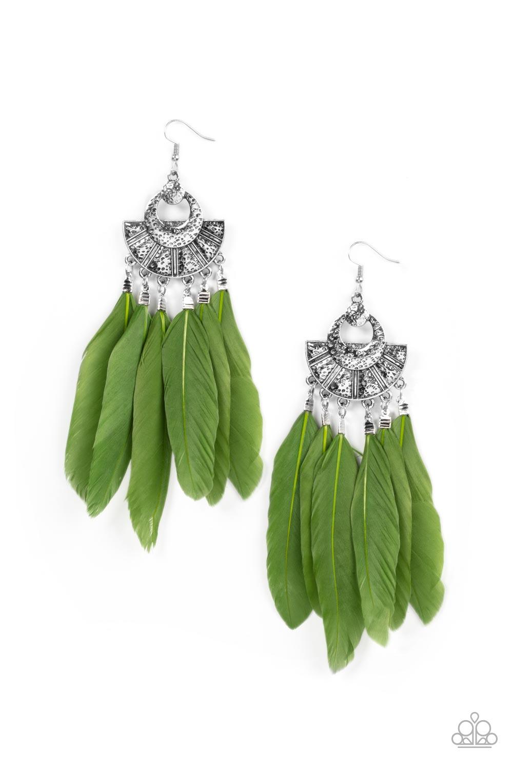 Plume Paradise Green Earrings - Jewelry by Bretta