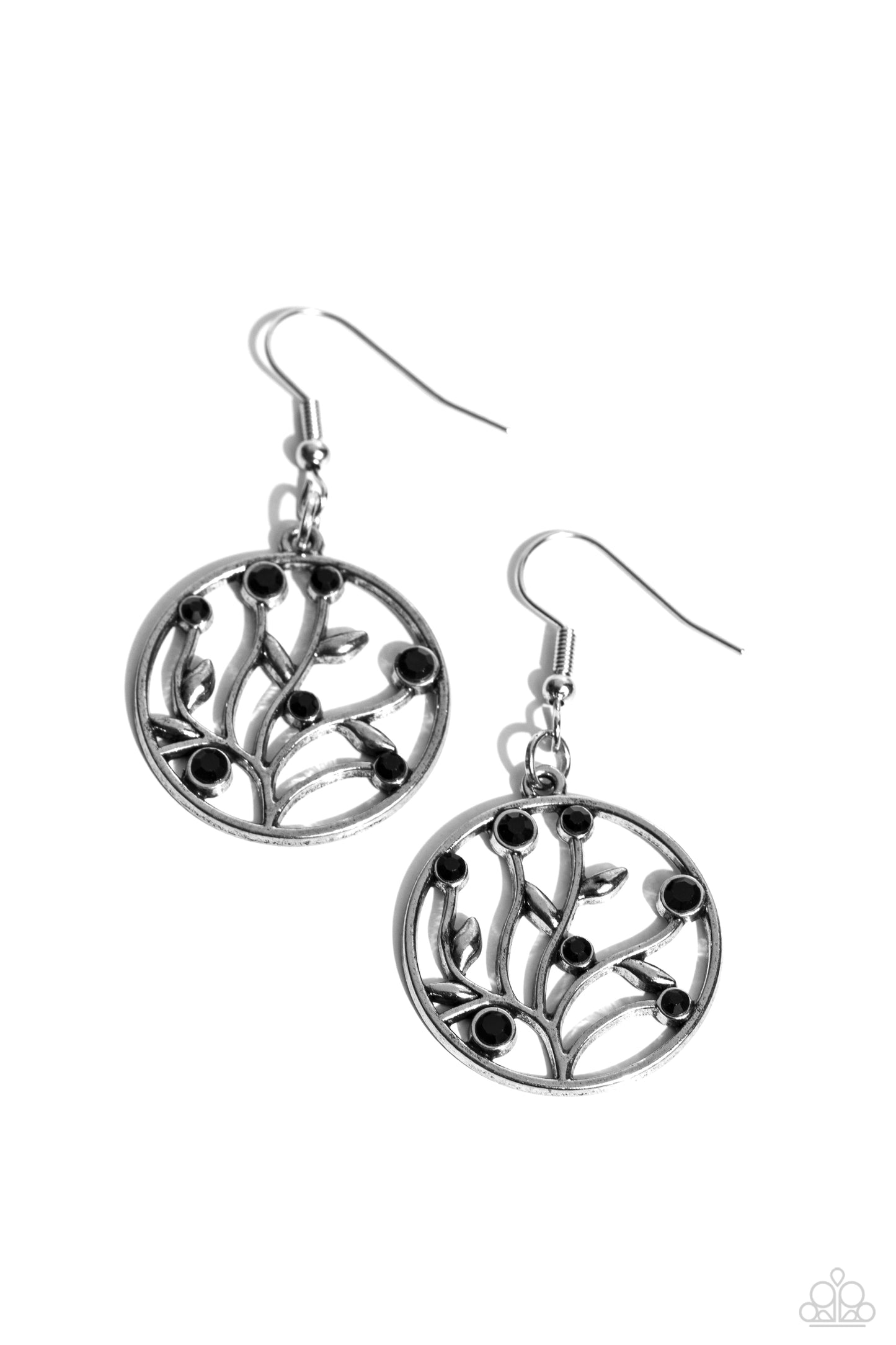 Bedazzlingly Branching Black Earrings - Jewelry by Bretta
