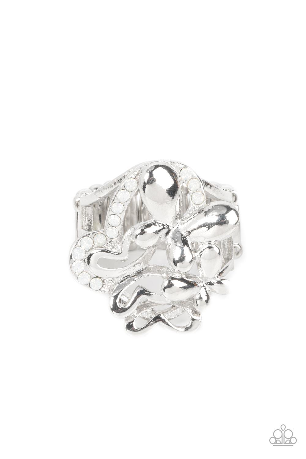 Fluttering Flashback White Ring - Jewelry by Bretta