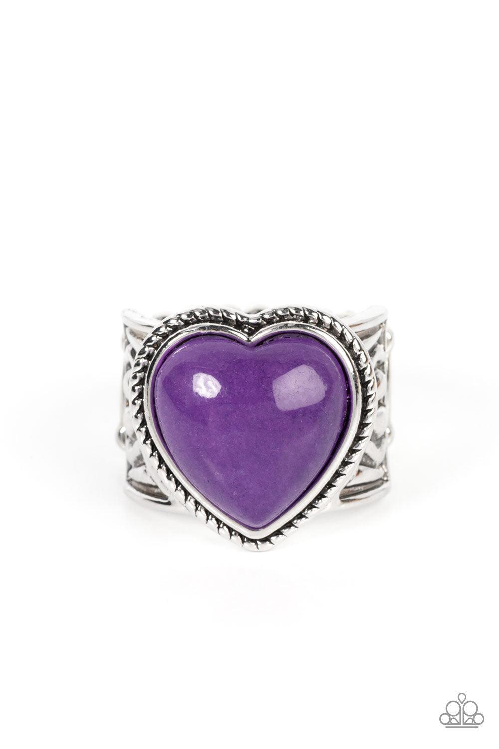 Stone Age Admirer Paparazzi Purple Heart Ring
