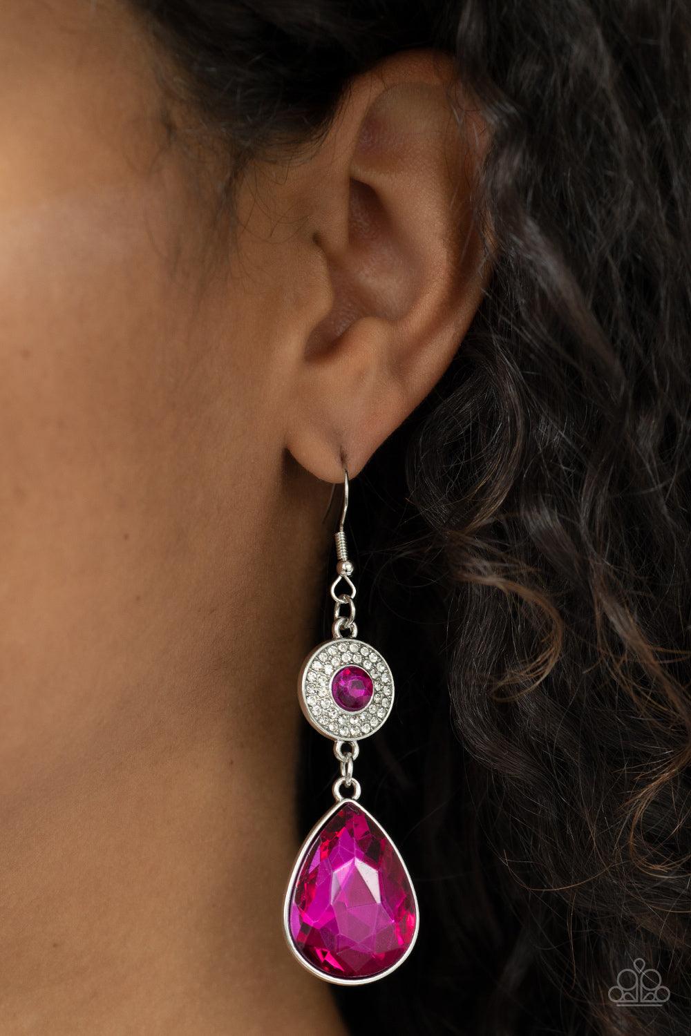 Reflective Rhinestones Pink Earrings - Jewelry by Bretta